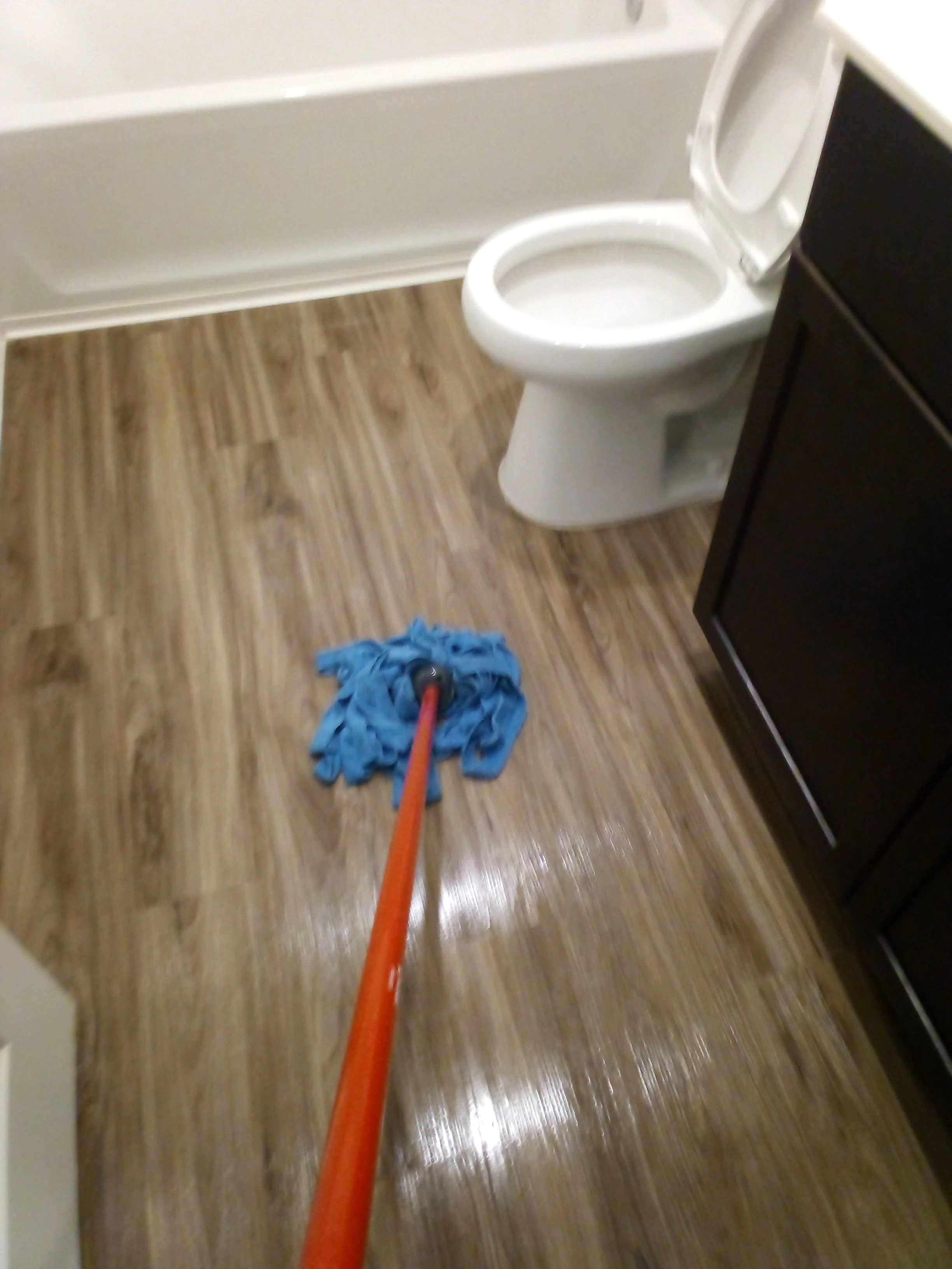 Bathroom floor cleaning